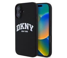 DKNY Liquid Silicone Arch Logo MagSafe Zadný Kryt pre iPhone 16 PLUS Black