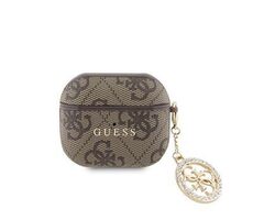 Guess 4G Script PC/PU Charm Puzdro pre AirPods 3 Brown