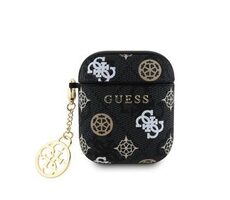 Guess PU 4G Peony Charm Puzdro pre AirPods 1/2 Black