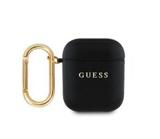 Guess PU Grained Classic Logo Puzdro pre AirPods 1/2 Black