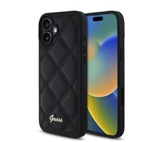 Guess PU Leather Quilted Zadný Kryt pre iPhone 16 PLUS Black
