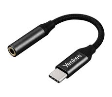YENKEE YTC 102 Redukcia USB-C (M) na Jack 3.5mm (F) 6.5 cm čierna