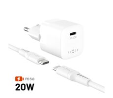 FIXED Set sieťovej nabíjačky Mini s USB-C výstupom a USB-C/USB-C kábla podpora PD 1.2 meter 20W biely