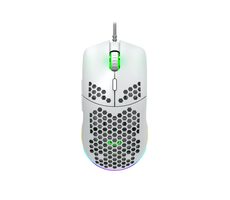 Canyon PUNCHER GM-11 biela / Herná optická drôtová myš / až 4200 DPI / 7 tlačidiel / USB-A / RGB / 1.65 m