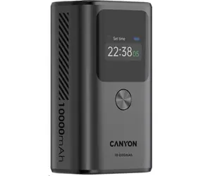 Canyon CNS-CPB130DG sivá / Powerbanka / 10000mAh / PD30W / TFT displej / 1x USB-A / 2x USB-C