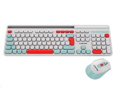 Canyon CNS-HSETW5WT-CS biela / bezdrôtový SET CS klávesnica + optická myš / 2.4 Ghz / 105 kláves / CZ/SK