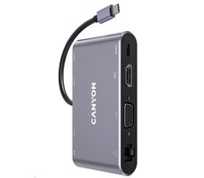 Canyon CNS-TDS14 replikátor portov / 1xUSB-C PD 100W / 1xHDMI (4K) / VGA / 3xUSB-A 3.0 / RJ45 / 3.5mm jack