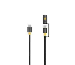 Tactical Stinger Cable USB-C/USB-C 1,5m Black / výkon až 60W / 1W svietidlo