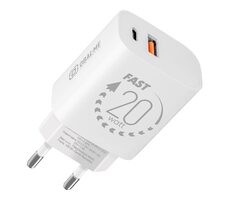 Obal:Me Cestovná Nabíjačka USB-A + USB-C 20W White