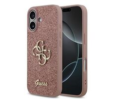Guess PU FIXED Glitter 4G Metal Logo Zadný Kryt pre iPhone 17 Pink