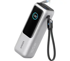 Anker 25000mAh Powerbanka strieborná / 165W / 2x kábel USB-C 