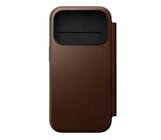 Nomad Modern Leather Folio púzdro pre Apple iPhone 17 Pre hnedá