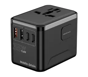 Mobile Origin GaN 35W Travel Adapter PW4 / Nabíjačka / EU/UK/US/AUS / 3x USB-C + 2x USB-A
