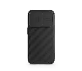 Spello Durable Magnetic Case Odolný magnetický kryt s posuvnou ochranou šošoviek pre Apple iPhone 15 Pro čierna