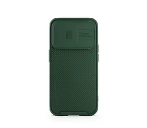 Spello Durable Magnetic Case Odolný magnetický kryt s posuvnou ochranou šošoviek pre Apple iPhone 15 Pro zelená