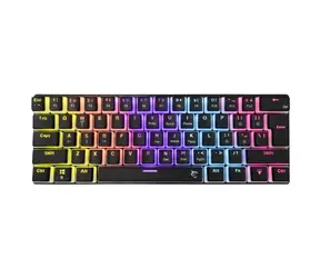 White Shark ASHIKO 2 Black čierna / herná mechanická klávesnica / US layout / modré spínače / USB / LED