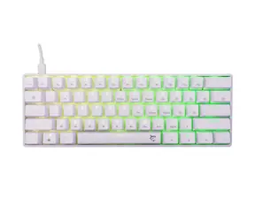 White Shark GK-004231 SHINOBI 2 biela / herná mechanická klávesnica / US layout / hnedé spínače / USB / LED