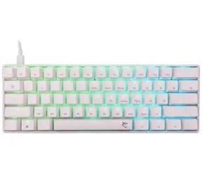 White Shark GK-004221 SHINOBI 2 biela / herná mechanická klávesnica / US layout / modré spínače / USB / LED