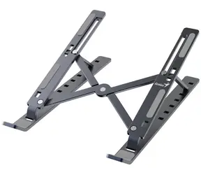 Genius G-Stand M250 prenosný stojan na notebook & tablet & telefón šedá / hliníkový / 7 pozícií / skladacia