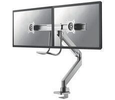 Neomounts NM-D775DXSILVER strieborná / stolný držiak na dva monitory / 10-32" / otočný / VESA 75x75 - 100x100 / nosnosť 16 
