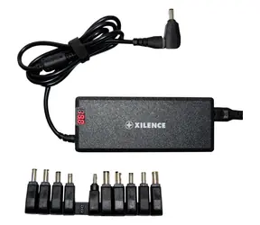 Xilence Univerzálny dobíjací adaptér pre notebooky 75W čierna / 9 konektorov / LED displej 