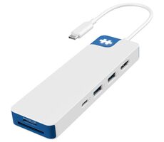 Targus HyperDriveFlex 8 Port USB-C Hub modro-biela / HDMI / 2x USB / USB-C 100 W PD / 3.5 mm jack / SD & micro SD
