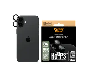 PanzerGlass Hoops Ceramic Apple iPhone 16/16 PLUS ochranné krúžky pre šošovky fotoaparátu - čierny Titan