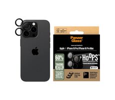 PanzerGlass HoOps Apple iPhone 16 Pro/15 Pro/16 Pro Max/15 Pro Max ochranné krúžky pre šošovky fotoaparátu - čierny hliník