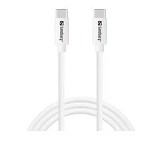 Sandberg SAVER USB-C Cable 1M 65W biela / nabíjací kábel USB-C na USB-C