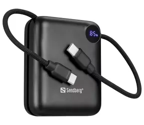 Sandberg Powerbank 10000mAh čierna / 1x USB-C + 2x USB-C kábel / PD20W 