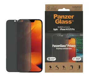 PanzerGlass Tvrdené sklo UWF Privacy AB s aplikátorom pre iPhone 16e/14/13 Pro/13 čierna