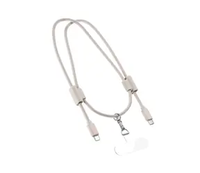 Epico šnúrka na telefón béžová / USB-C na USB-C kábel / odolná kovová karabína  
