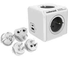 Cubenest PowerCube ReWirable USB PD 20W A+C - sivá / 4X zásuvka + USB-A+C / 4X svetové koncovky (EU | US | UK | AU/CN)