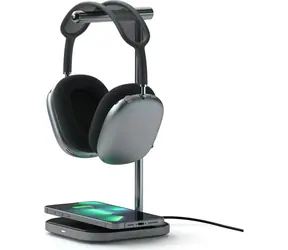 Satechi 2in1 Headphone Stand With Wireless Charger sivá / Stojan pre slúchadlá s bezdrôtovou nabíjačkou / USB-C / hliník