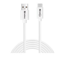 Sandberg USB-C > USB-A 2.0 2M SAVER biela / kábel USB-A na USB-C