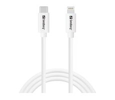 Sandberg USB-C PD to Lightning MFI 1M biela / nabíjací kábel USB-C na Lightning
