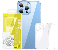 Baseus ARCJ010102 SuperCeramic priehľadné púzdro Apple iPhone 14 PLUS číra / + tvrdené sklo