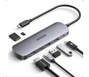 Anker Nano Dokovacia stanica 7v1 / 100W / 2xUSB-C, 2xUSB, 1xHDMI, SD/microSD slot / šedá