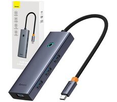 Baseus B00052809813-00 UltraJoy Rozbočovač 5v1 USB-C na 1x HDMI + 4xUSB 3.0 sivá