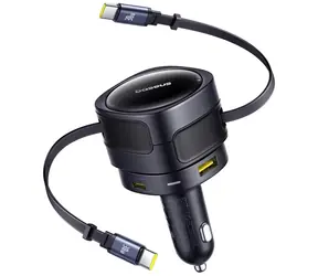 Baseus C00035507121-03 Enjoyment Max nabíjačka do auta čierna / 1x USB-C (F) + 1x USB-A (F) + 2x USB-C kábel / 90W 