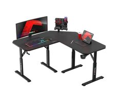Huzaro Hero 7.3 čierna / Rohový herný stôl s nastaviteľnou výškou / 140 x 80 x 56 - 75 - 79 cm