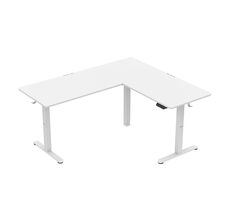 Huzaro Hero 9.5 biela / Elektrický rohový herný stôl / 160 x 140 x 60 x 72-118 cm