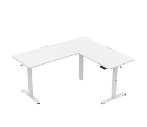 Huzaro Hero 9.5 biela / Elektrický rohový herný stôl / 160 x 140 x 60 x 72-118 cm