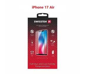 Swissten FULL GLUE COLOR FRAME CASE FRIENDLY sklo pre Apple iPhone Air čierna