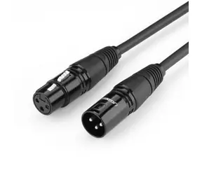 Ugreen AV130 66718 audio kábel XLR (F) - XLR (M) čierna / Predlžovací kábel pre mikrofón / zosilňovač / 3M 