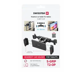 Swissten S-GRIP T2-OP Držiak tabletu (12-25.5cm) do auta čierna