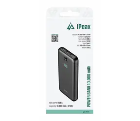 iPEAX Powerbanka 10000 mAh 10.5W čierna / 2x USB-A
