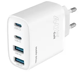 Mobile Origin GaN 40W biela / Nabíjačka / 2x USB-C & 2x USB-A