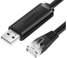 Ugreen CM204 konzolový kábel USB - Ethernet RJ45 čierna / 1.5 m 