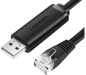 Ugreen CM204 konzolový kábel USB - Ethernet RJ45 čierna / 1.5 m 